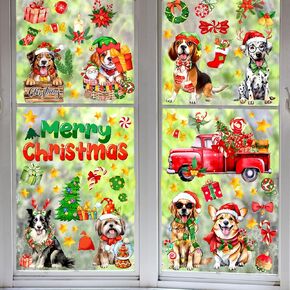 Geyoga 6 Sheets 98 Pcs Valentine Gnome Summer Dog Window Clings Sticker for Window Clings Decor Decal Sticker for Home Valentine Party Summer Tropical Party Supplies (Valentine Gnome)