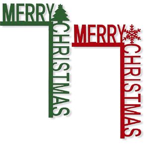 2 pcs Christmas Door Frame Decoration MERRY CHRISTMAS Front Door Corner Sign Decor Home Wooden Door Frame Ornament Party Table Decor Props Gift for Wall Window DIY Craft
