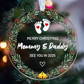 Christmas Ornaments, Christmas Tree Hanging Decorations Ornament, Ornaments for Christmas Tree, Baby First Christmas Ornament for Girls Boys, Newborn Baby Ornaments with Box