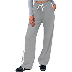Wide Leg Sweatpants Women Track Pants Women, Drawstring Straight Leg Lightweight Lounge Pants with Pockets