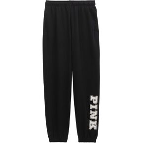 Victoria's Secret Ivy Fleece Campus Sweatpants Pure Black