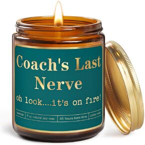 Coach Gifts for Women Men,Funny Thank You Gift for Coach,Appreciation Gift for Baseball Softball Coach,Coach's Last Nerve Candle Gift for Cheer Swim Football Soccer Gymnastics Coach,Cool Coach Present