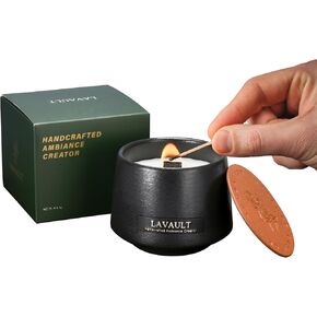 شموع برطمان حجري - وقت احتراق طويل الأمد - مصنوعة من شمع الصويا الطبيعي والزيوت العطرية - خالية من البارافين - مثالية للمنزل أو المكتب - شموع تزيينية - شموع هدايا سوداء - رائحة الزهور in Kuwait