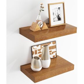 Floating Shelves for Wall | 9.3 Inch Deep Rustic Floating Shelves with Solid Ash Wood Veneer Set of 1 | 48 Inch Floating Shelves with Upgraded Brackets | for Living Room Bathroom Home Office
