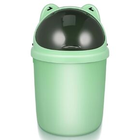 PRETYZOOM Frog Trash Can with Flip Lids Cute Waste Basket Plastic Garbage Bins Cartoon Rubbish Pail Toilet Paper Buckets Garbage Can for Kitchen Office Bathroom