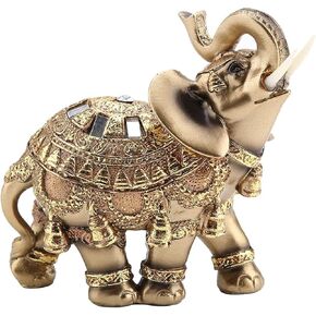 Yitengteng Elegant Elephant Sculpture Lucky Feng Shui Resin Elephant Figurines Home Decor Gifts for Birthday, Halloween, Christmas