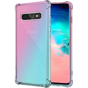 حافظة KIOMY Galaxy S10 فائقة الوضوح ومضادة للصدمات لهاتف Samsung Galaxy S10 [تصميم هجين] ظهر صلب من البولي كربونات مع إطار مرن من مادة TPU وأكياس هوائية ممتصة للصدمات وأغطية خلفية للهاتف الخلوي