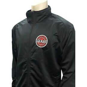 Smitty | I232 | IAABO Basketball Referee Solid Black Front Zipper Officials Jacket | Weather Resistant Nylon Official Uniform