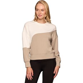 RBX Activewear Scuba Sweatshirt for Women, Colorblock Crewneck Sweater Ultra Soft Lightweight Long Sleeve Pullover Top