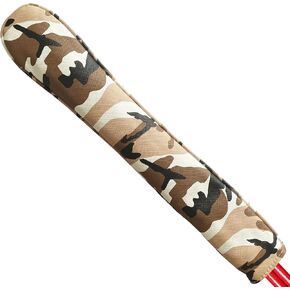 Golf Club Alignment Stick Cover Camo Holds at Least 2 Sticks PU Leather Printed Camouflage Protector Case Holder, Brown, Blue and Grey Available