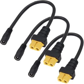 XT60 أنثى إلى تيار مستمر 5.5 مم × 2.5 مم كابل محول مقبس الطاقة أنثى 16AWG 2 × 1.5 مم² سلك كهربائي PVC 30 سم/1 قدم لمكواة لحام TS100، FPV، الطائرة بدون طيار in Saudi Arabia