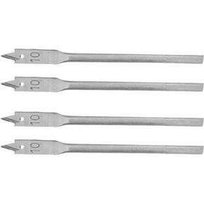 Drill Bits, High Carbon Steel Flat Head Drill Bit 4Pcs 10mm Spade Boring Drill Bit High Hardness Flat Wood Drill Bits Set for DIY