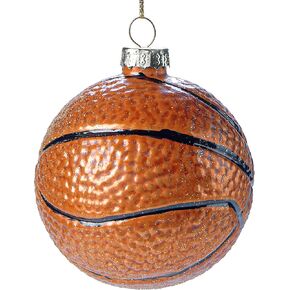 Joiedomi Christmas Basketball Glass Ornament, Sports Ball Glass Blown Ornament Ball for Christmas Tree Decoration, Boys Sports Ornament for Xmas Gift Holiday Party Favor Indoor Decoration