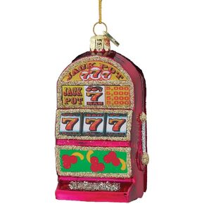 Noble Gems Kurt Adler 3-1/2-Inch Glass Slot Machine Ornament,Christmas