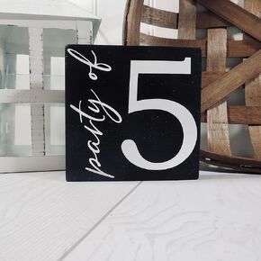 Farmhouse Home Decor, Sweet Home, Farmhouse Tier Tray, Party Of 5, Farmhouse Wood Signs, Rustic Home Decor, Home Signs, Wall Decor, Rustic Wood Signs,12 x 12 Inch, Decorative Plaque