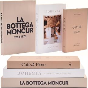 Coffee Table Books set of 3 Decorative Books Neutral Room Decor Aesthetic Shelf Decor Beige White Earth Tones Real Blank Pages Removable Covers Home Décor Accents Fake Books for Decoration