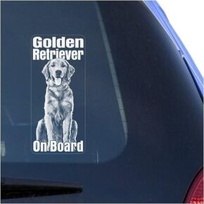 Golden Retriever Clear Vinyl Decal Sticker for Window, Gun Dog Sign Art Print