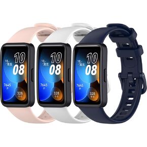Bands Compatible with Huawei Band 8/Huawei Band 9 Strap Replacement [3 Packs] Sport Silicone Wristbands Huawei Band 9NFC/8NFC Bracelets for Man Woman