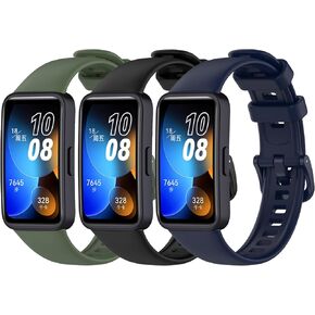 Bands Compatible with Huawei Band 8/Huawei Band 9 Strap Replacement [3 Packs] Sport Silicone Wristbands Huawei Band 9NFC/8NFC Bracelets for Man Woman