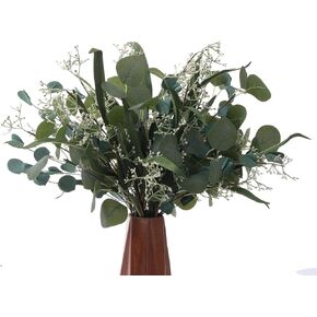 Artificial Lambs Ear Greenery Stems Fake Dusty Miller Stems Flocked Oak Leaves Picks Faux Greenery Flocking Lambs Ear Leaf Bulk Spray for Home Wedding DIY Flower Arrangements