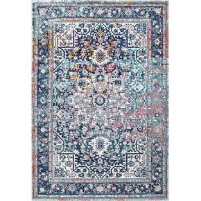 nuLOOM Lilah Vintage Medallion Area Rug, 5x7, Blue in Saudi Arabia