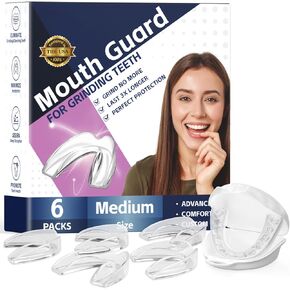 6 Pack Women Mouth Guards,Comfortable Dental Guards for Teenagers Grinding Teeth,Moldable Night Guards for Clenching Teeth, Bruxism,TMJ,Teeth Whitening Tray & Sports