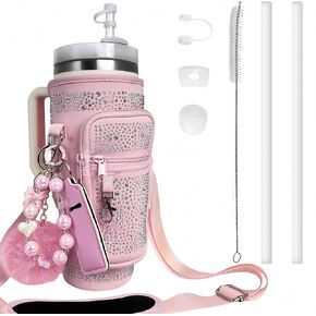 Water Bottle Carrier Bag for Stanley 41oz Tumbler - Stanley Cup Belt Bag with Phone Pocket, Adjustable Strap