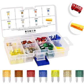 [UL LISTED] MulWark 220pc ClearMark Assorted Standard Auto Car Truck Blade Fuses Set- 2A 3A 5A 7.5A 10A 15A 20A 25A 30A 35A-ATC/APR/ATO+ATM Mini Automotive Replacement Fuse Assortment Kit w/A Puller