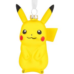 Hallmark Pokémon Pikachu Blown Glass Christmas Ornament, Anime Merch Tree Decoration, Multi Color