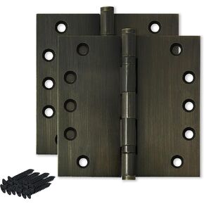 Black Heavy Duty Door Hinge Matte Black Ball Bearing 5x5 Inch Heavy Duty - Set of 3 Solid Brass Matte Black Door Hinges (Flat Black)