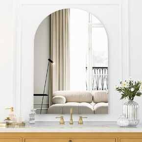 مرآة حمام بدون إطار من Antok Arch، مرآة مثبتة على الحائط مقاس 24 بوصة × 36 بوصة للحمام، مرآة الغرور بدون إطار لغرفة النوم، المدخل، غرفة المعيشة in Kuwait