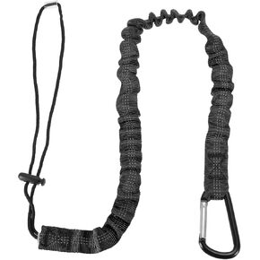 MECCANIXITY Retractable Tool Lanyard 3ft with Single Aluminum Buckle and Adjustable Loop End, Maximum Weight Limit 10KG / 22lb, Safety Fall Protection Tools Leash, Black