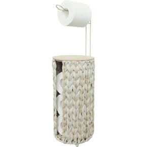 Wicker Toilet Paper Storage with Lid,Rattan Decorative Farmhouse Holder Basket for Toilet Paper,Woven Hyacinth Bathroom 4 Rolls of Toilet Tissue Storage,Free Stand in Kuwait