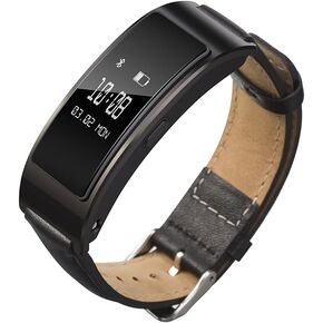 Leather Bands Compatible with Amzhero Runfit D26/FITVII/KALINCO Slim Fitness Tracker 1.47 inch Classic Wristbands Replacement Leather Strap for Runfit D26 Watch Band 16mm