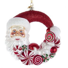 7-Inch Bellisimo Santa Candy Wreath Ornament