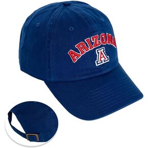 Desert Cactus University of Arizona Baseball Hat UA Wildcats Brimmed Embroirderd Hats Cap Adjustable Cloth Strap Adult (Style D1) Blue