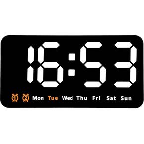 LED Digital Wall Clock with Large Display, Big Digits, Auto-Dimming, Anti-Reflective Surface, Small Silent Wall Clock for Living Room, Bedroom, Farmhouse, Kitchen, Office 1pc