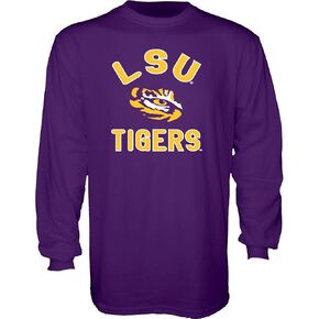 Blue 84 Men's LSU Tigers Long Sleeve T Shirt Line Up Team Color, Lsu Tigers Purple, Large