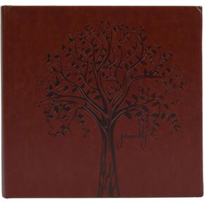 Faux Leather Family Tree Embossed Photo Album, Holds 120 Photos, 4"x6" or 60 5"x7" Photos