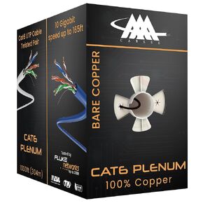 Cat6 بكامل هيئتها 1000 قدم من النحاس الصلب | نجح اختبار محلل الشبكة DSX-8000 | 23AWG، 550 ميجا هرتز، 10 جيجابت | إيثرنت بالجملة من النحاس العاري الصلب | بو | 100% نحاس صلب | أزرق