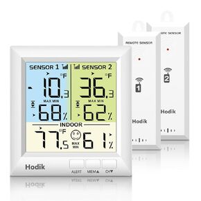 Wireless Digital Refrigerator Thermometer, Freezer Fridge Thermometer Indoor Outdoor with 2 Temp Alerts 90DB & 3 Adjustable Backlight & 330FT Remote Range for Kitchen Home Restaurant