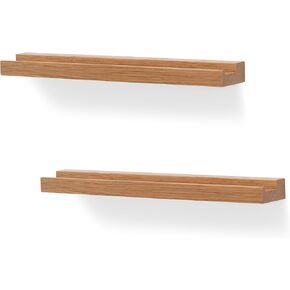 Vinyl Record Wall Mount,2 Pack-Vinyl Record Shelves Record Album Display Holder for LP, CD, Book Art Storage Vintage Home Decor(Wood Color)
