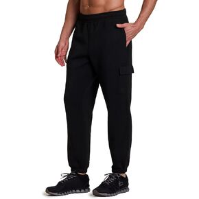 RBX Active Men's Fleece Sweatpants, Cotton Blend Cargo Pants Fleece Joggers Workout Hiking Joggers with Cargo Pockets