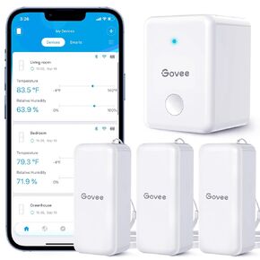 Govee WiFi Hygrometer Thermometer 6 Pack H5100, Indoor Wireless Temperature Humidity Sensor Monitor with Remote App Notification Alert, 2 Years Data Storage Export, for Home, Greenhouse