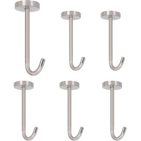 NearMoon Coat Hooks-Bath Towel Hangers, Wall Hooks for Hanging Hat Hurse Robe, 304 Stainless Steel Heavy Duty Garage Hooks for Bathroom Livingroom Hotel Kitchen Garage, 6 Pack (2 Inch, Matte Black)