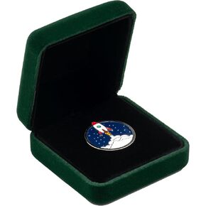 Small Single Velvet Pin Display Box Case for Gift Badges Collectible and Medals (Green)