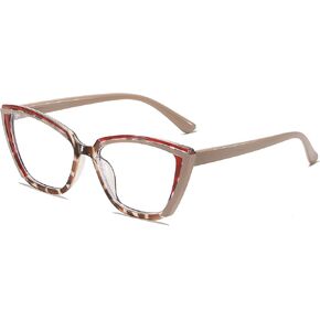 LJCZKA Cat Eye Blue Light Blocking Glasses for Women Square Computer Glasses Anti Eyestrain for Reading Gaming Texting