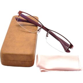 Computer Blue Light Blocking Glasses For Women Computer Gaming Glasses Lightweight Metal Half Frame Clear Lens