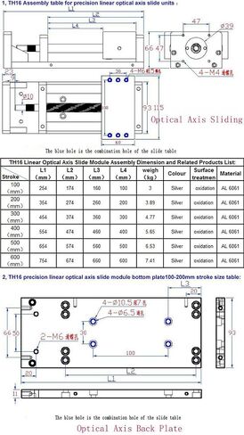 Linear Stage Actuator 200mm Manual Sliding Table Ballscrew 1605 Linear Guides Cross Slide Table SFU1605 Travel Length L100/200/300/400/500/600mm (200mm) in Kuwait