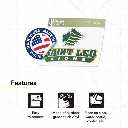 Desert Cactus Saint Leo University Sticker Lions Vinyl Decal Laptop Water Bottle Car Scrapbook (IND 00036) in Saudi Arabia